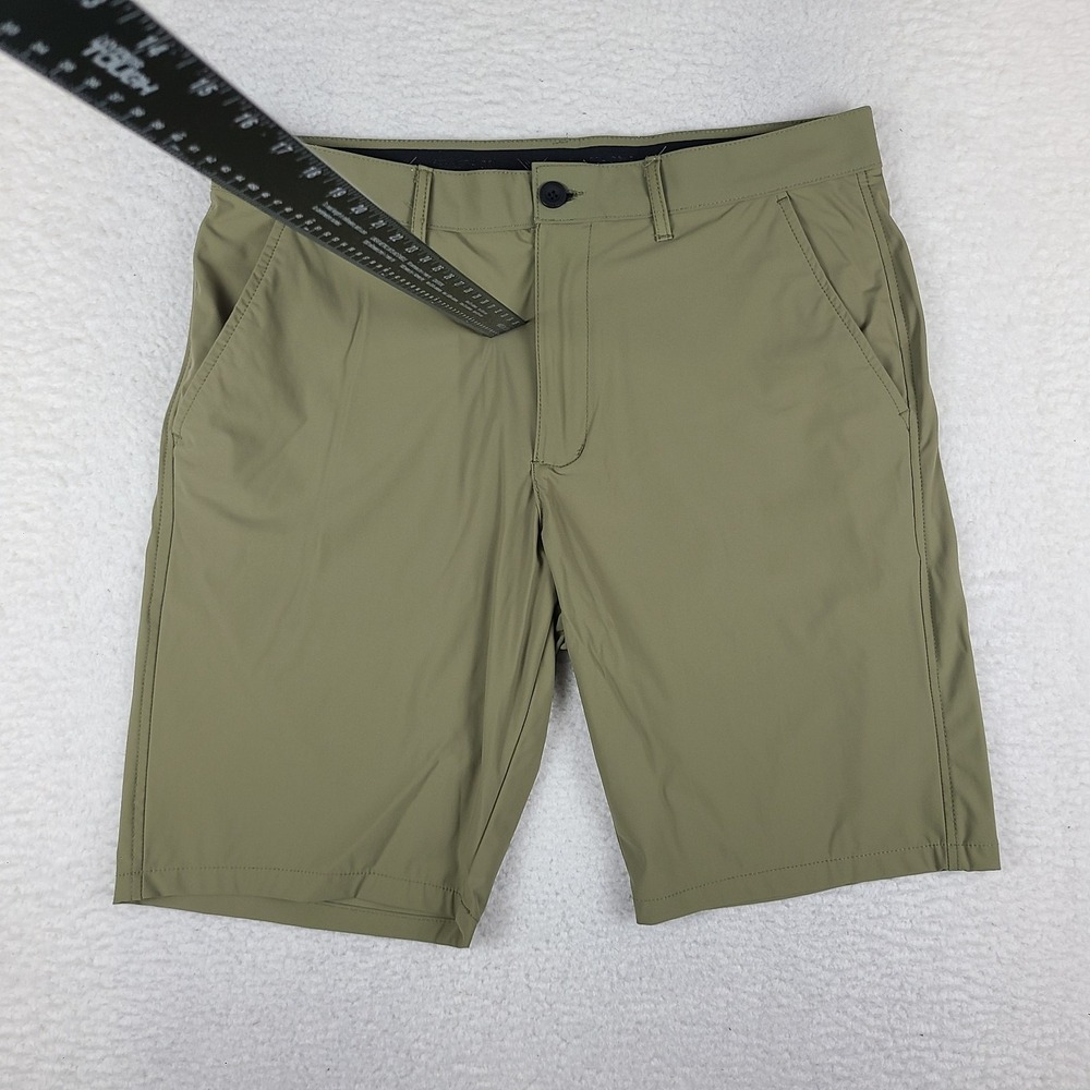 Kenneth Cole Shorts Mens 36 Olive Green 9" Inseam Hybrid Chino Performance Golf